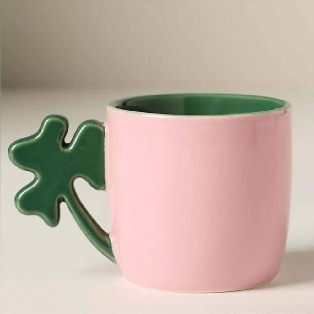 Anthropologie Espresso mini mug clover